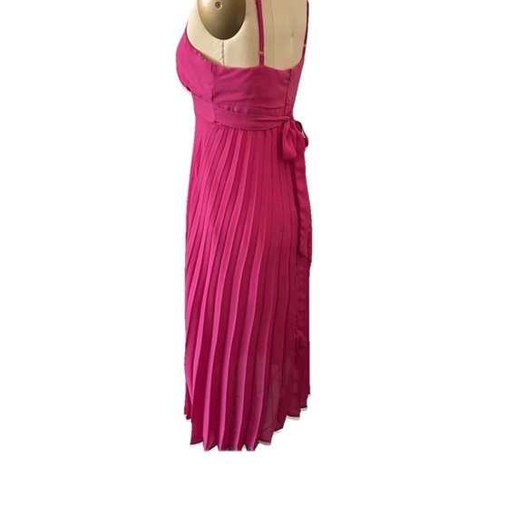 Jessica Simpson Pink Pleated Summer Sleeveless Adjustable Straps Midi Dress Sml - Picture 3 of 6